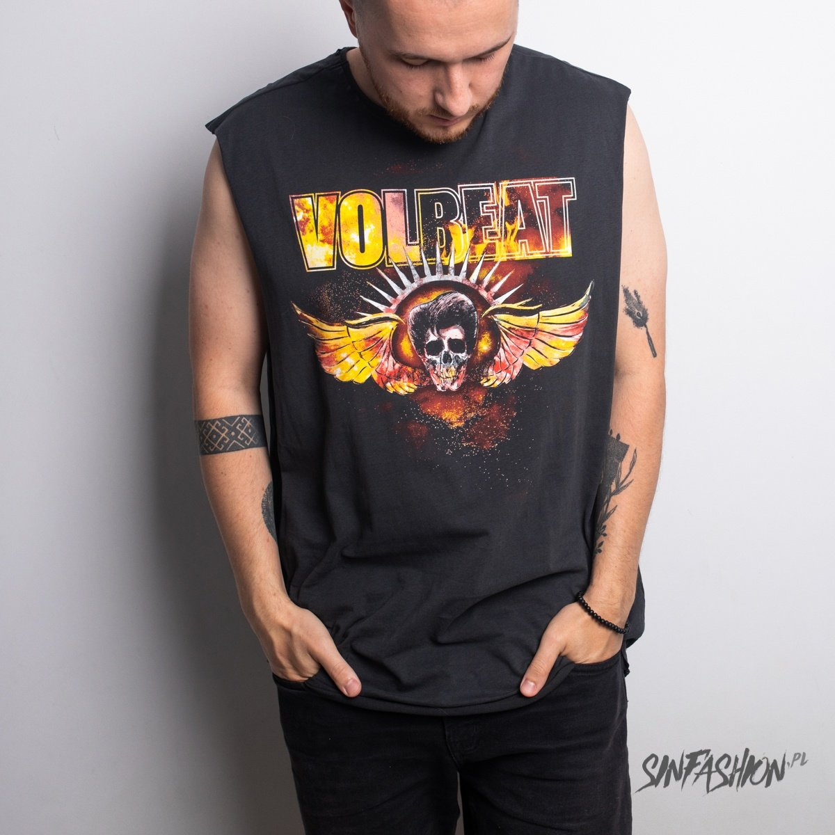 Top Amplified Volbeat Skull Wings Sleeveless