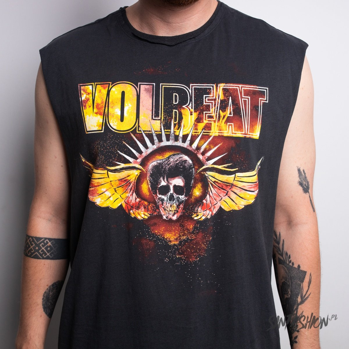 Top Amplified Volbeat Skull Wings Sleeveless